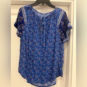 SHEIN Blue Floral Blouse
